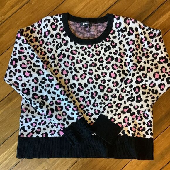 DKNYC New York Animal Print Sweater - Picture 1 of 5